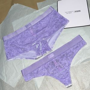 2pcs UNISEX Victoria’s Secret/PINK VELVET Boyshort & Thong Underwear